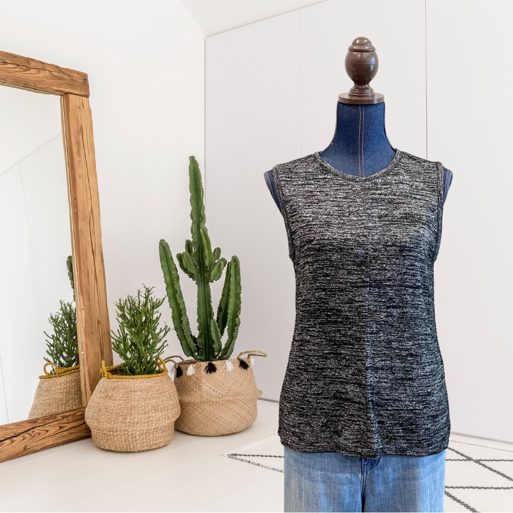 Rag & Bone Nicole Fly Away Back Sleeveless Marled Knit Top